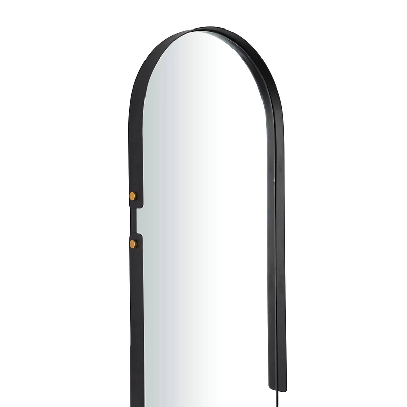 CosmoLiving by Cosmopolitan Black Metal Oval Wall Mirror 15" x 2" x 43"