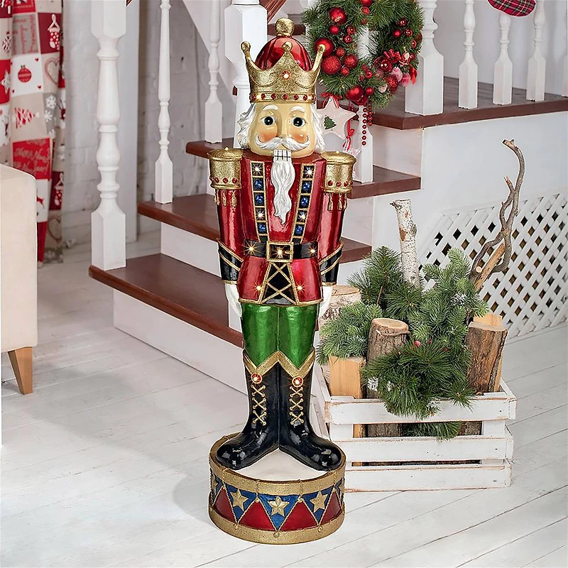 Design Toscano 36" LED Lit Holiday Nutcracker Statue