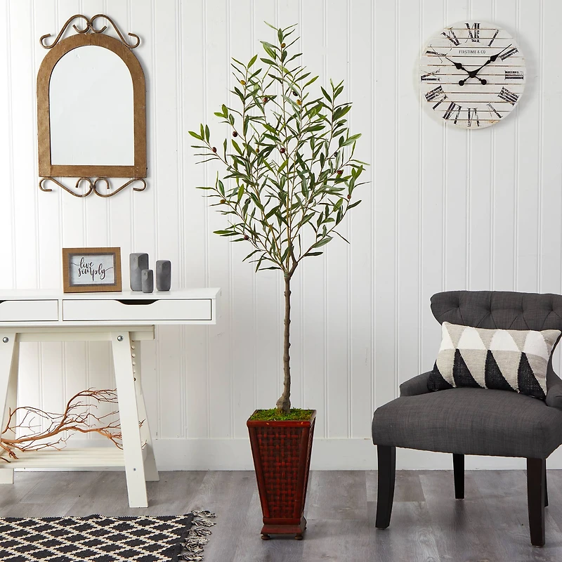 6ft. Olive Artificial Tree in Decorative Planter