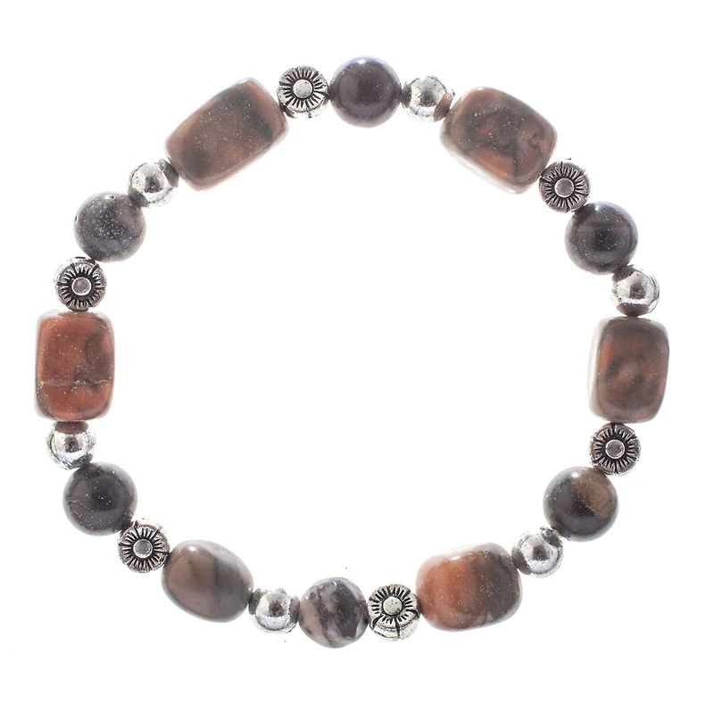 John Bead Jasper No.79 Natural Stone Stretch Bracelet