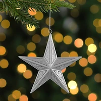 5.75" Silver Crackle Mirror Star Ornament
