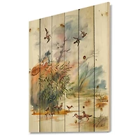 Designart - Autumn Landscape With Flying Over The Water