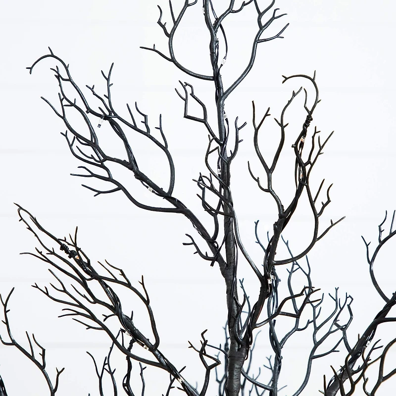 4ft. Pre-Lit Halloween Minimalist Twig Artificial Fall Tree with 160 Orange & Purple LED Lights