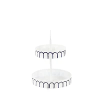 White Iron Farmhouse 2 Tier Tray Cupcake Stand