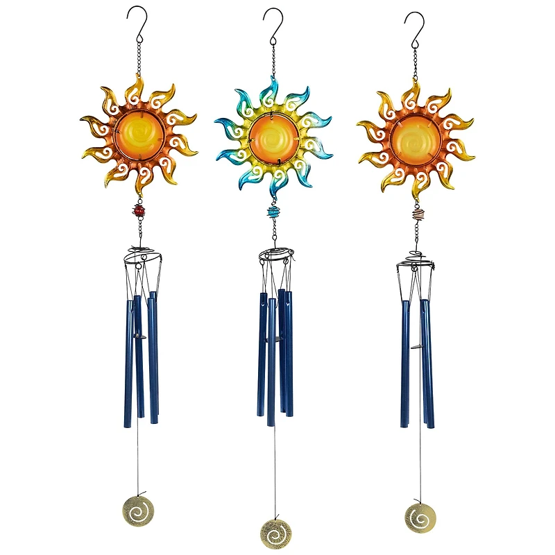 2.5ft. Shining Suns Outdoor Garden Windchimes, 3ct.