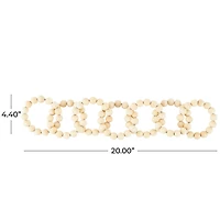 20" Light Brown Wood Chain Beaded 9 Link Sculpture