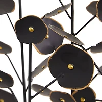 21" Black Metal Contemporary Nature Sculpture