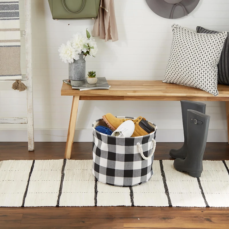 DII® Medium Buffalo Check Round Storage Bin