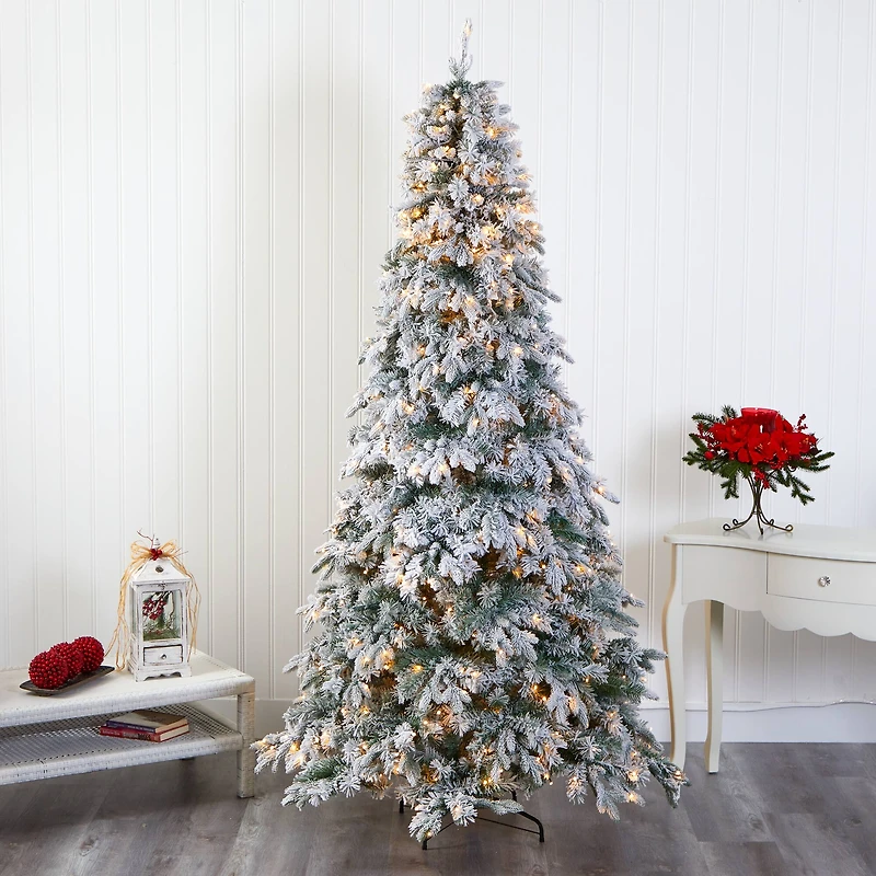 8ft. Pre-Lit Vermont Mixed Pine Artificial Christmas Tree, Clear LED Lights