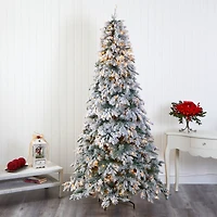 8ft. Pre-Lit Vermont Mixed Pine Artificial Christmas Tree, Clear LED Lights