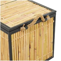 Light Brown Rattan Handmade Nesting Trunk Set of 3 25", 21", 18"