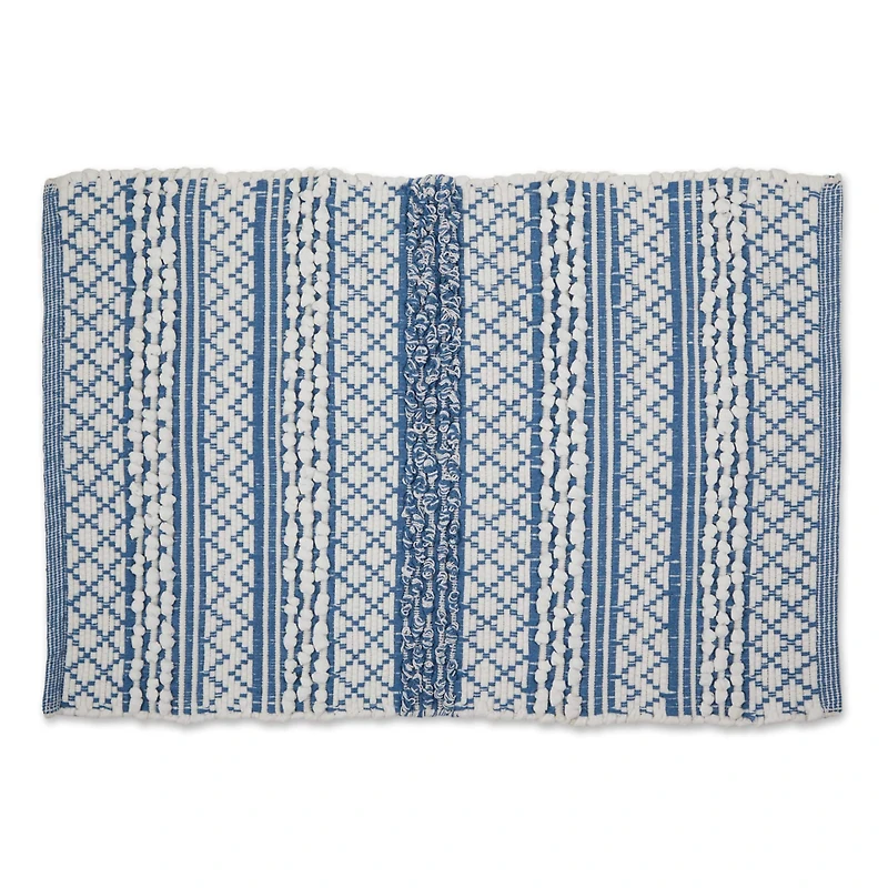 DII® Stonewash Blue & White Hand-Loomed Paper Chindi Rug, 2ft. x 3ft.