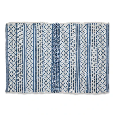 DII® Stonewash Blue & White Hand-Loomed Paper Chindi Rug, 2ft. x 3ft.