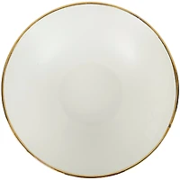 CosmoLiving by Cosmopolitan 15.5" Abstract White with Gold Melting Drips Ceramic Decorative Bowl