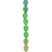 Green Czech Glass Leaf Beads, 10.5mm by Bead Landing™