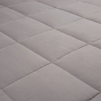 Glitzhome® Gray Cotton Shell Quilted Weighted Blanket with Polyester Filling