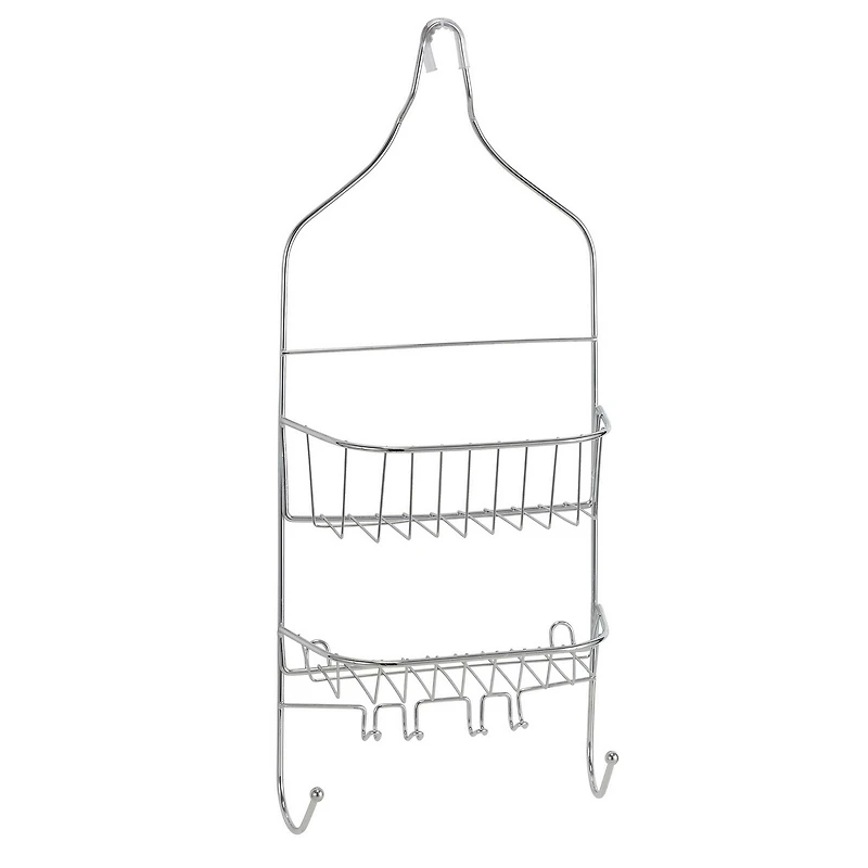 Bath Bliss Chrome Contoured Head Design Shower Caddy