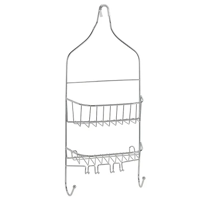 Bath Bliss Chrome Contoured Head Design Shower Caddy