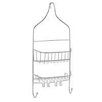 Bath Bliss Chrome Contoured Head Design Shower Caddy