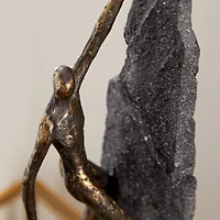 Bronze Resin Industrial Sculpture, Climbing 19" x 6" x 5"