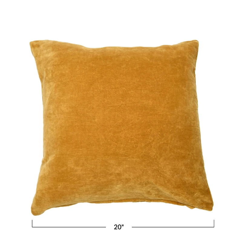 Hello Honey® Orange Square Velvet Knife Edge Pillow Cover
