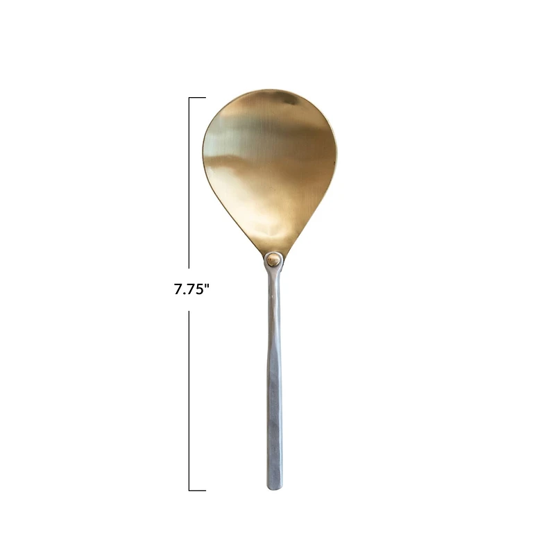 Hello Honey® Matte Gold Brass Server with Hammered Aluminum Handle