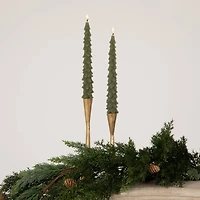 Hello Honey® Evergreen Unscented Tree Shaped Taper Candles Set 
