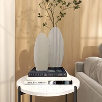 The Novogratz Silver Stainless Steel Vase with a Sleek Mirror Finish Set