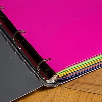 JAM Paper Fashion Color Heavy Duty Plastic 3-Hole School Folders with Pockets, 6ct.