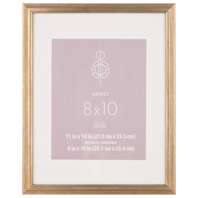 Aspect 8" x 10" Gold Narrow Frame with Mat by Studio Décor®