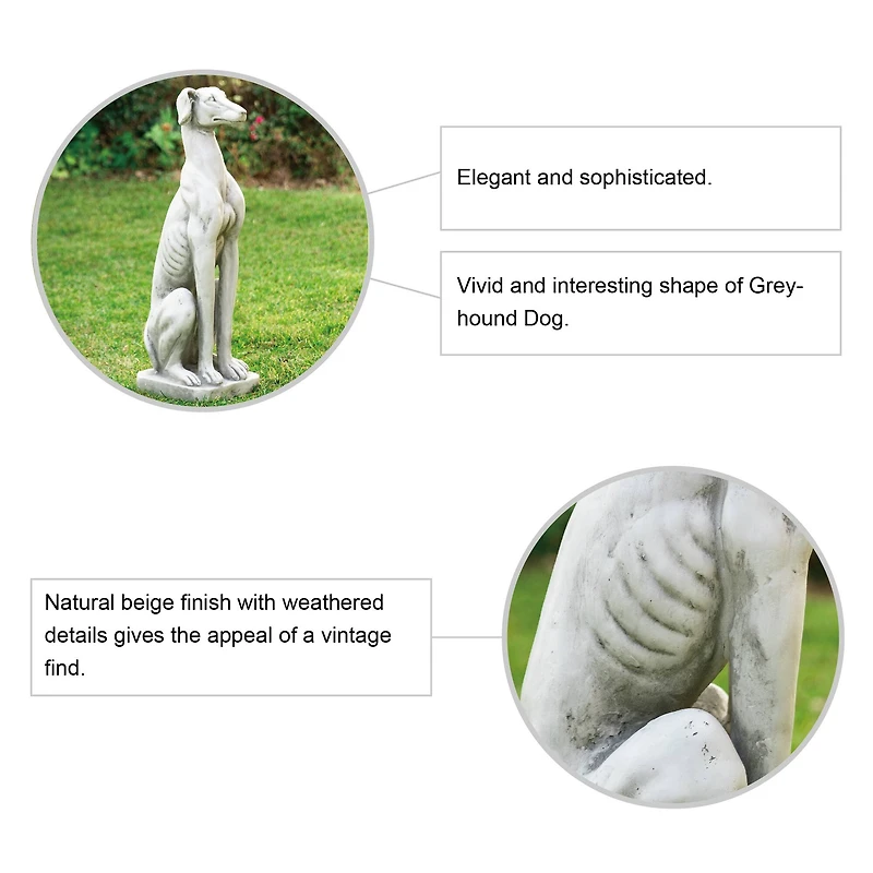 Glitzhome® 32" Sitting Dog Garden Statue