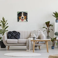 Stupell Industries Bernese Mountain Dog Ephemera Collage Canvas Wall Art