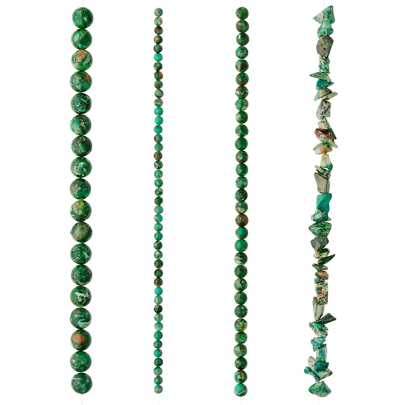 Green Jasper Stone Mix Beads by Bead Landing™