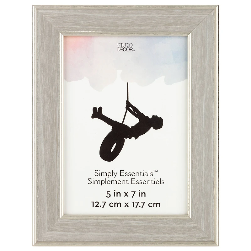 Simply Essentials™ 5" x 7" Gray with Silver Edge Frame by Studio Décor®