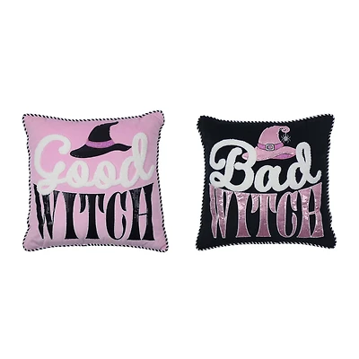 16" Good Witch Bad Witch Double-Sided Throw Pillow by Ashland®