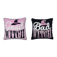 16" Good Witch Bad Witch Double-Sided Throw Pillow by Ashland®