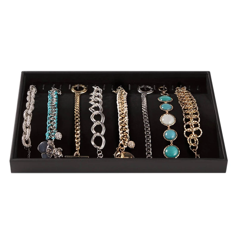 12 Pack: Black Velvet Jewelry Tray with Hooks by Bead Landing™ 
