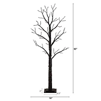 5ft. Pre-Lit Artificial Halloween Twig Tree with 360 Orange & Purple LED Lights