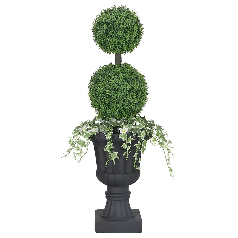 4ft. Topiary Boxwood Artificial Tree in Decorative Urn