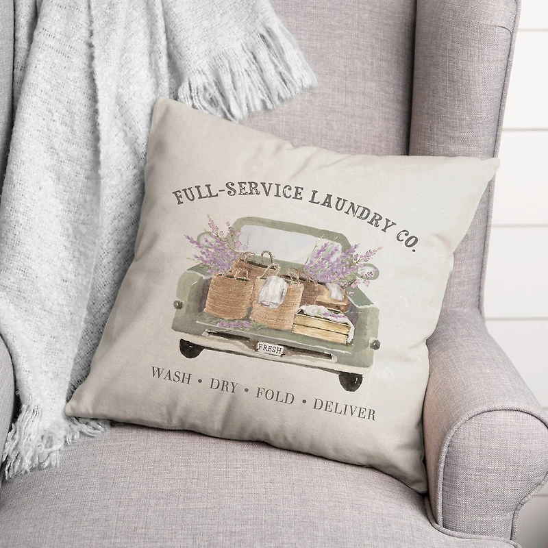 Laundry Service Indoor/Outdoor Throw Pillow