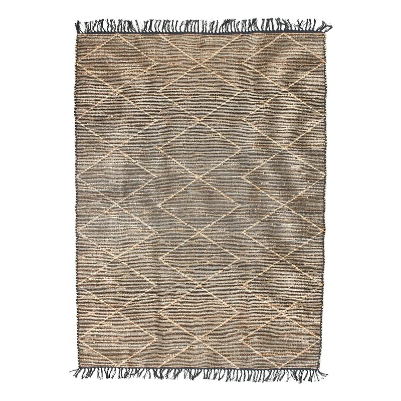 Hello Honey® Black & Natural Woven Cotton & Jute Rug, 7ft. x 5ft.