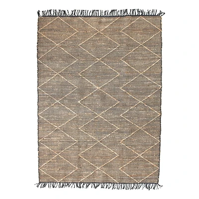Hello Honey® Black & Natural Woven Cotton & Jute Rug, 7ft. x 5ft.