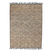 Hello Honey® Black & Natural Woven Cotton & Jute Rug, 7ft. x 5ft.