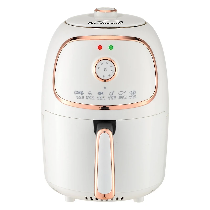 Brentwood White 2qt. 1200 Watt Electric Air Fryer with Timer & Temperature Control