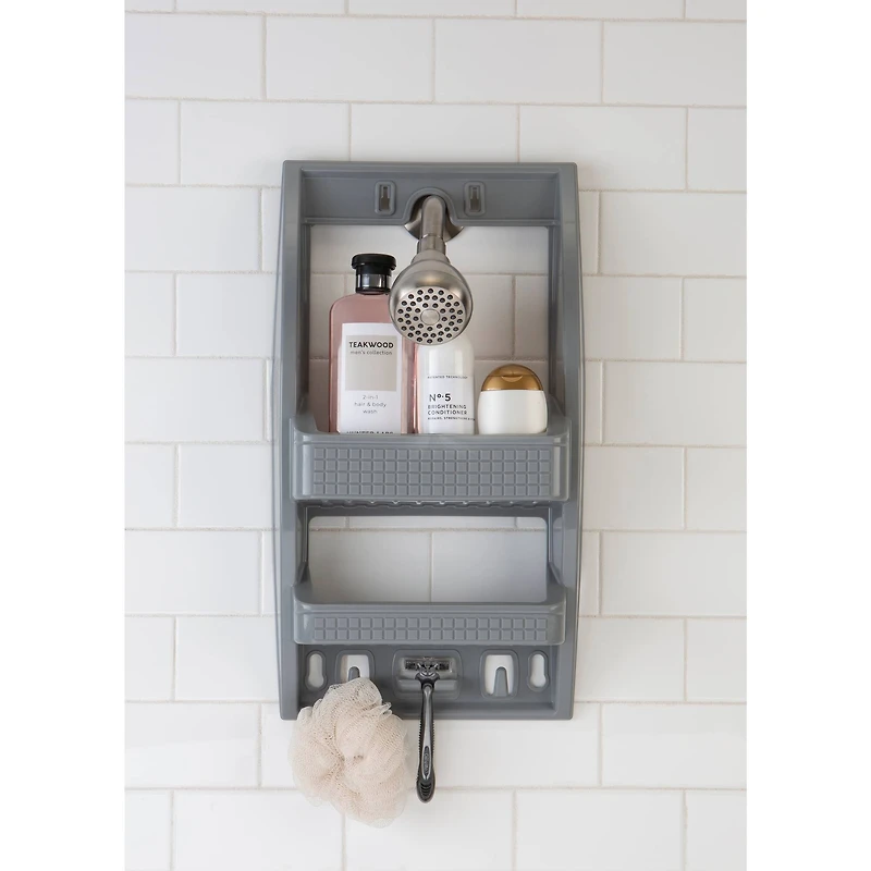 Bath Bliss Gray Multi Hanging Option Shower Caddy