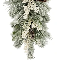 24" Snowy Pine & White Berry Teardrop by Ashland®