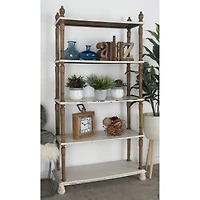 White Wood Farmhouse Shelving Unit