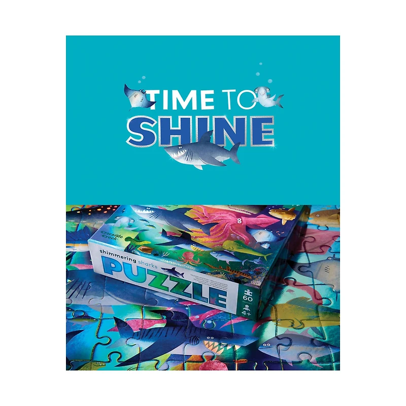 Shimmering Sharks Holographic Foil Puzzle: 60 Pcs