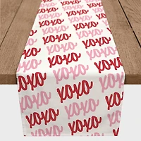 72" XOXO Pattern Poly Twill Table Runner