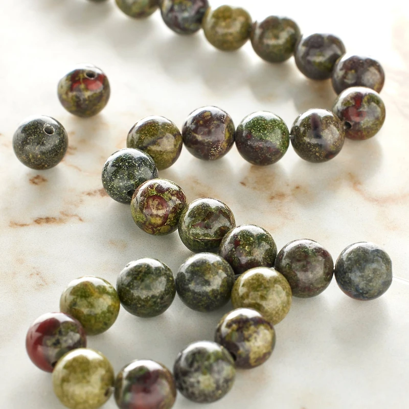 Dragon Blood Jasper Round Beads, 8mm by Bead Landing™